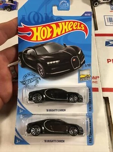 Hot Wheels 2020 Factory Fresh Series #89 '16 Bugatti Chiron Black Lot Of 2 (2) - Picture 1 of 7