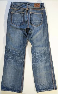 Pantalones de mezclilla desgastados Polo Ralph Lauren Hayden calce relajado botón recto mosca 30X30 Foto 1 de 4