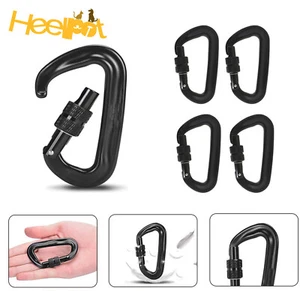 4 Pack 12KN Screw Locking D-shape Carabiner Aluminum Tree Rigging Tool - Picture 1 of 9