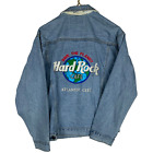 Vintage Hard Rock Cafe Atlantic City Denim Jean Jacket Small Blue 90s