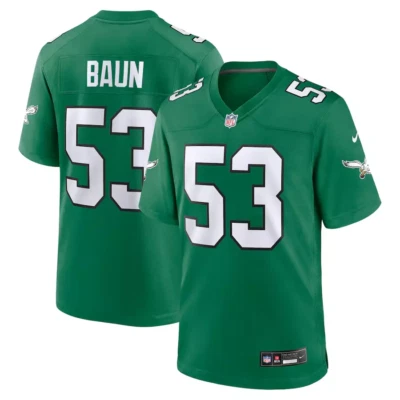 PHILADELPHIA EAGLES NWT Men's #53 Zack Baun Kelly Green Alternate Game Limited Stitched Jersey