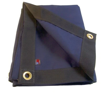 NORTHWEST TARP & CANVAS Sunbrella Tarp, Captain Navy # 6046 w/ 1/2" Brass Rolled Rim Spur Grommets