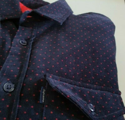 FW13 Supreme Polka Dot Quilted shirt size M medium navy Vintage 2013 Rare - Image 1 of 4