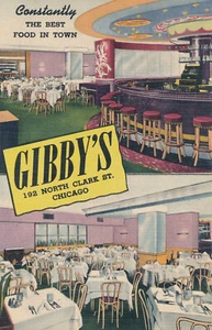 Unmailed Leinen Gibbys Restaurant Chicago Illinois IL *17 - Bild 1 von 2