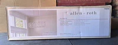 Lámpara de araña Allen + Roth Florian 5 luces cromada glamorosa con cristales transparentes Foto 1 de 2