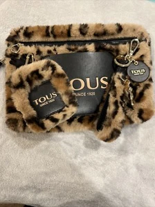 TOUS Mujer Estampado de Animales Marrón Amaya Embrague Con 2 Accesorios TOUS A juego! - Imagen 1 de 12