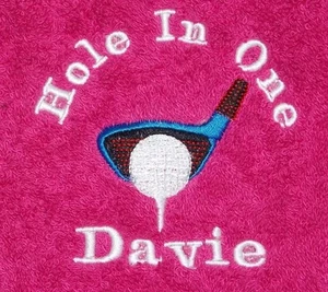 Herren Damen personalisierte Stickerei Golftuch mit Taschenhaken 6 Farben beliebiger Name - Bild 1 von 1