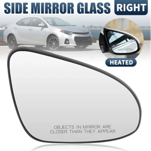 Right Passenger Side Mirror Glass Heated For Toyota Corolla 2014-2019 2015 2016 - Picture 1 of 8