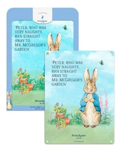Peter Rabbit Naughty by Beatrix Potter Licensed Steel Sign 20cm x 15cm 6303 - Picture 1 of 2