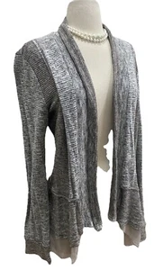 MYSTREE anthropoligie Shabby Chic Open Tiered hem Cardigan open front TOP Size M - Picture 1 of 7