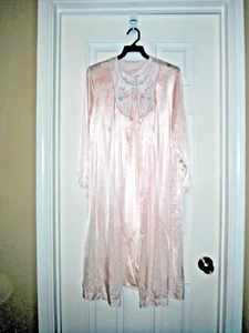 Lorraine Gown Robe Peignoir Set Mid Calf Medium Pink USA Vintage Retro - Picture 1 of 5