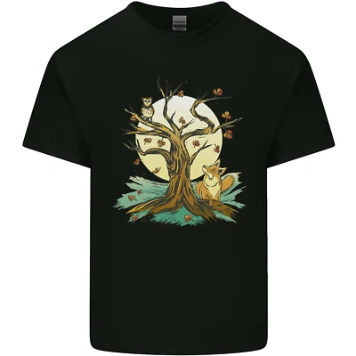 An Owl and Fox Tree Nature Ecology Kids T-Shirt Childrens - Image 1 of 4