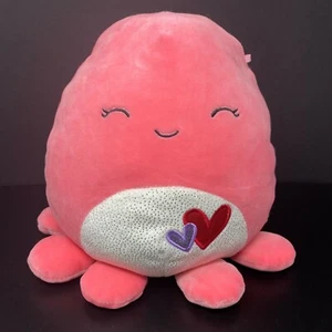 Malvavisco 8" Abby Pulpo Peluche Rosa Brillante Corazones Peluche San Valentín - Imagen 1 de 4