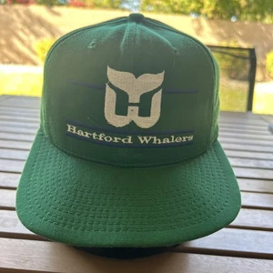 Vintage 90s Hartford Whalers NHL The Game Split Bar Snapback Hat Cap Rare USA - Picture 1 of 14