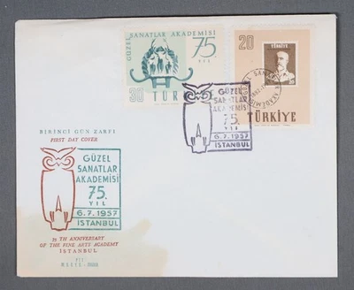 MayfairStamps Turkey FDC 1957 Fine Arts Academy Istanbul Anniversary First Day C - Image 1 of 2