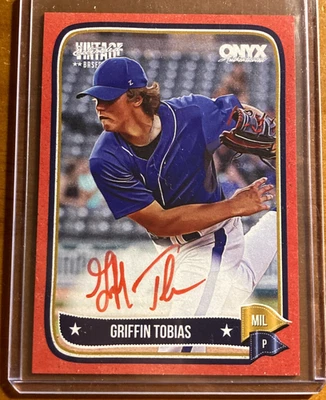 2024 Onyx Vintage Auto Griffin Tobias /25 #VAGRTO Red Autograph - Image 1 of 2