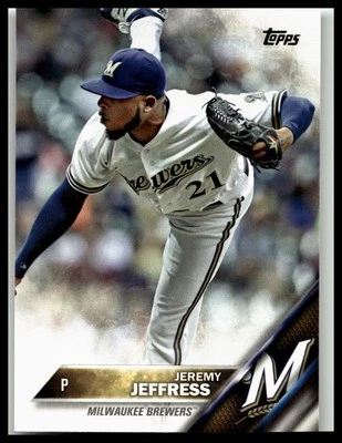 2016 Topps #544 Jeremy Jeffress Milwaukee Brewers - Image 1 of 2