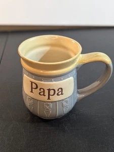 Cracker Barrel “Papa” Large Blue Gray Stoneware Coffee Tea Hot Chocolate Mug Cup - Picture 1 of 12