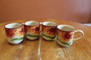 Pfaltzgraff Evening Sun Hand Painted 4.25" dia. x 4.25" Coffee Mugs Set of 4 EUC - Picture 1 of 7