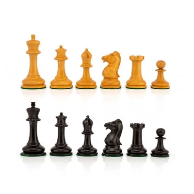 3,5" Reproduction de 1852 Circa Harrwitz Staunton Chess Pieces uniquement... - Photo 1/4