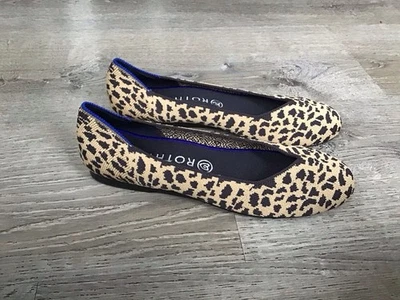 Mocasín Rothy’s “THE FLAT” Estampado Leopardo Punta Redonda Sin Cordones Planos Talla 10 NUEVO Foto 1 de 4