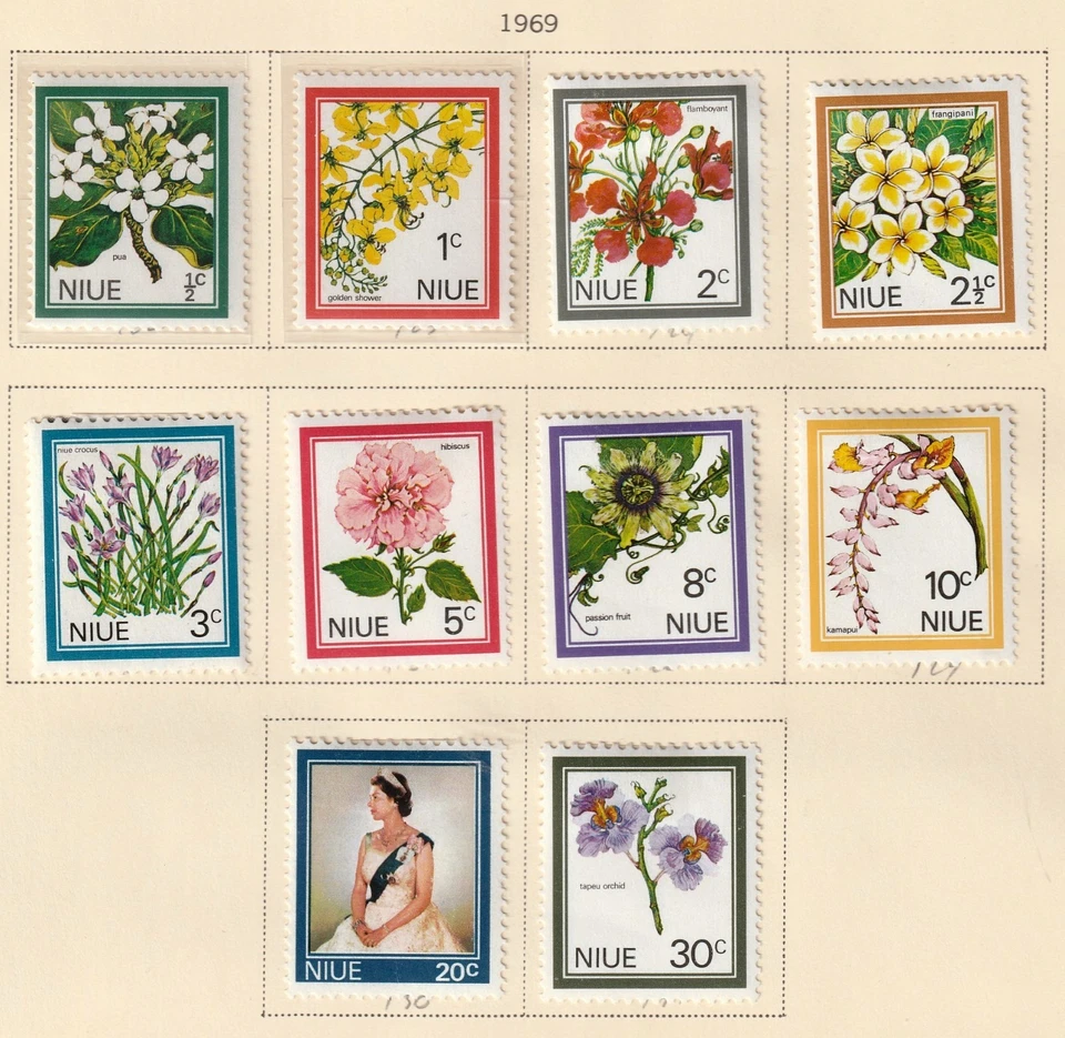 Niue      122 - 131      MH OG      Flowers - Image 1 of 1
