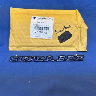NOS 1970 Dodge Coronet Super Bee Hood Scoop Script Name Plate Ornament 2998749 - Image 1 of 4
