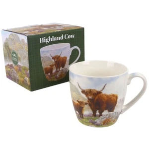 Taza de desayuno The Leonardo Collection Highland Cow Coo China 400 ml - Imagen 1 de 5