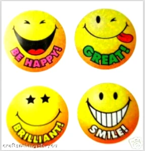 Sandylion RARE Shiny HAPPY FACE Scrapbooking Stickers H30 VINTAGE - Picture 1 of 1