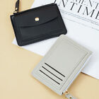 Fashionable And Minimalist Short Wallet Pu Leather Solid Color Zipper Card Bag