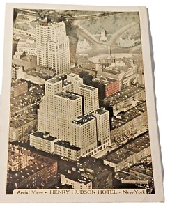 Postal de colección, vista aérea, hotel Hudson, ciudad de Nueva York, Nueva York, 1942 matasellos - Imagen 1 de 3