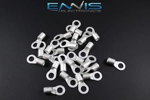 8 CALIBRI NON ISOLATI 1/4 ANELLO 10 PK CONNETTORE TERMINALE A CRIMPARE AWG GA AUTO UR814 - Foto 1 di 4