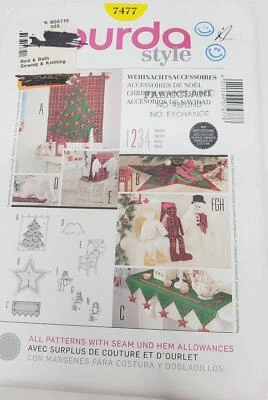 Burda 7477 Christmas Snowman Angel Dolls Tree Skirt Sewing Pattern - Image 1 of 3