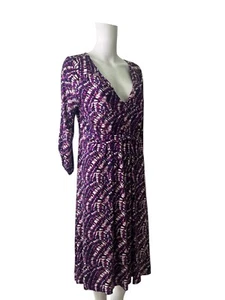 Rocha John Rocha Fit & Flare Dress Size 12 Womens EU40 Purple Mix Long Sleeve - Picture 1 of 11