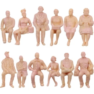P2510 12pcs Model Train 1:25 Figures G SCALE Unpainted People Seated - Picture 1 of 8