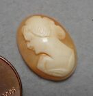 Vintage Unmounted Italian Hand Carved Shell Lady Cameo 18x13mm Facing Left 