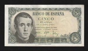 Billete España, 5 Pesetas, 1951, P-140, XF++/AU - Imagen 1 de 2