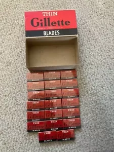 Vintage Gillette thin blades. 20 shrink wrapped thin blade packs in opened box. - Picture 1 of 1
