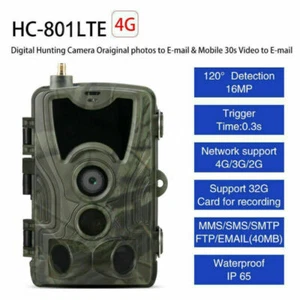 4G Hunting Trail Camera MMS SMTP 16MP 1080P Wildlife IR Cam IP65 HC-801LTE - Picture 1 of 12