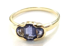 STS Chuck Clemency 14K Gelbgold blauer Tansanit Damen Größe 9 Ring 3,3 gr ANSEHEN - Bild 1 von 6