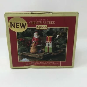 Juego de Sal y Pimienta Spode Árbol de Navidad Vacaciones Papá Noel y Regalos Nuevo - Imagen 1 de 4