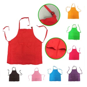 Children Kids Chef Costume Kitchen Apron Adjustable with Pocket for Cooking - Picture 1 of 19