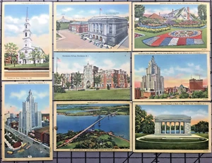 c1940s Lot of 8 Providence, Rhode Island ~ Vintage Linen RI Postcards - Picture 1 of 10