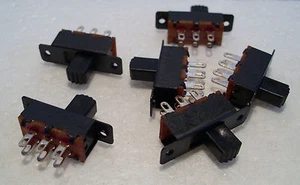 2K100 6 x Mini DPDT On-Off Slide Switch Ideal for Model Railway/Railroad Use 1st - Picture 1 of 4