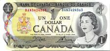CANADA BANKNOTE 1973 LAST 1 DOLLAR PAPER ISSUE IN CANADA PREFIX  BAN   NO85
