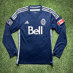 2014 2015 Vancouver Whitecaps Jersey Adidas Shirt Blue Away Medium Long Sleeve - Picture 1 of 18