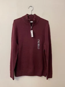 Sonoma Men’s Super Soft Knit Sweater Maroon XL Quarter Zip Pullover NWT MSRP $40 - Picture 1 of 6