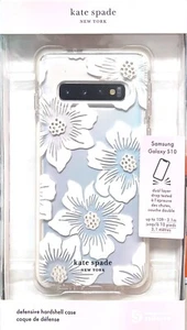 Kate Spade Defensive Hardshell case for Samsung Galaxy S10 Hollyhock/Clear/Cream - Picture 1 of 3