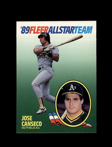 1989 Fleer Baseball #2 Jose Canseco (All Star Team) MINT