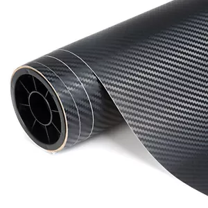 Black 3D Carbon Fibre Vinyl Car Wrap Film Sticker Air Bubble Free Various size - - Picture 1 of 4